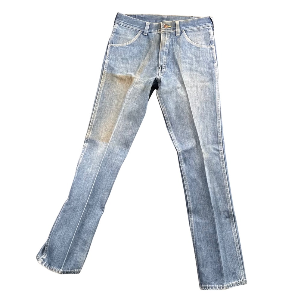 Vintage Big Yank Denim Jeans Mens 36x34 Straight‎ Leg Workwear Creased 70s-80s